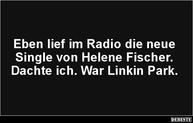 Eben lief im Radio die neue Single von Helene Fischer.. - Lustige Bilder | DEBESTE.de