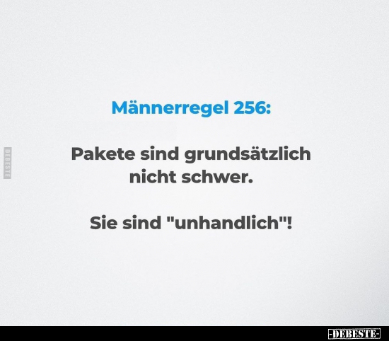 Männerregel 256: Pakete sind grundsätzlich nicht.. - Lustige Bilder | DEBESTE.de