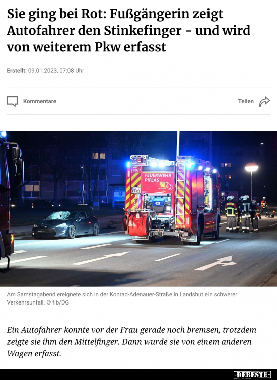 Sie ging bei Rot: Fußgängerin zeigt Autofahrer den.. - Lustige Bilder | DEBESTE.de
