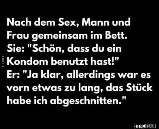 Nach dem Sex, Mann und Frau gemeinsam im Bett... - Lustige Bilder | DEBESTE.de