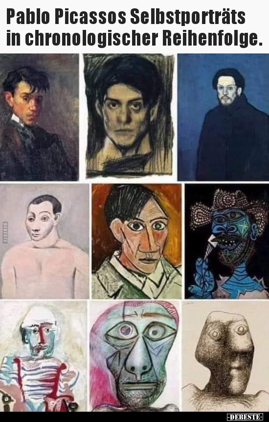 Pablo Picassos Selbstporträts in chronologischer.. - Lustige Bilder | DEBESTE.de