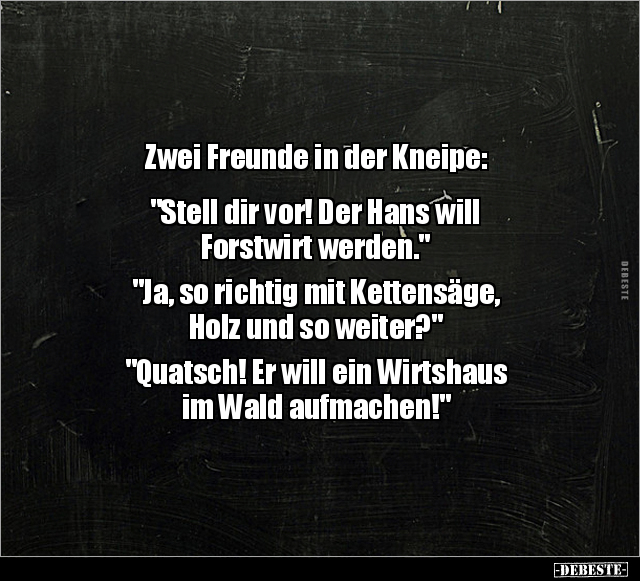 Zwei Freunde in der Kneipe: "Stell dir vor! Der Hans will.." - Lustige Bilder | DEBESTE.de
