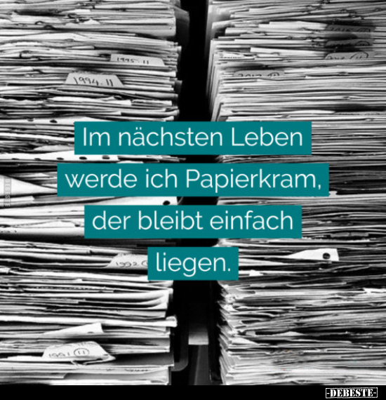 In nächsten Leben werde ich Papierkram.. - Lustige Bilder | DEBESTE.de