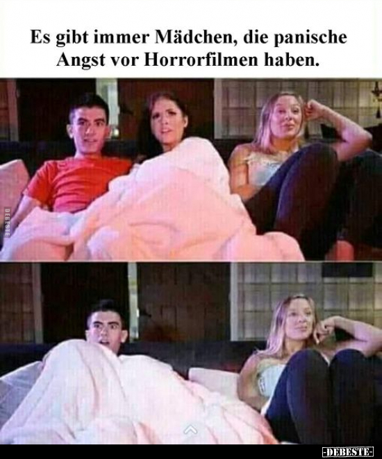 Es gibt immer Mädchen, die panische Angst vor Horrorfilmen.. - Lustige Bilder | DEBESTE.de