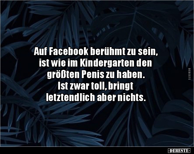 Auf Facebook berühmt zu sein, ist wie im.. - Lustige Bilder | DEBESTE.de