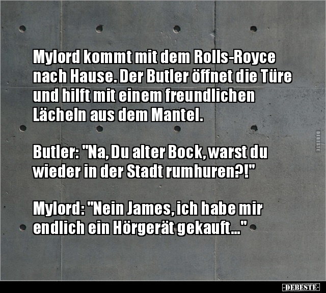 Mylord kommt mit dem Rolls-Royce nach Hause.. - Lustige Bilder | DEBESTE.de