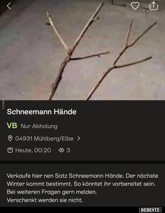 Schneemann Hände.. - Lustige Bilder | DEBESTE.de
