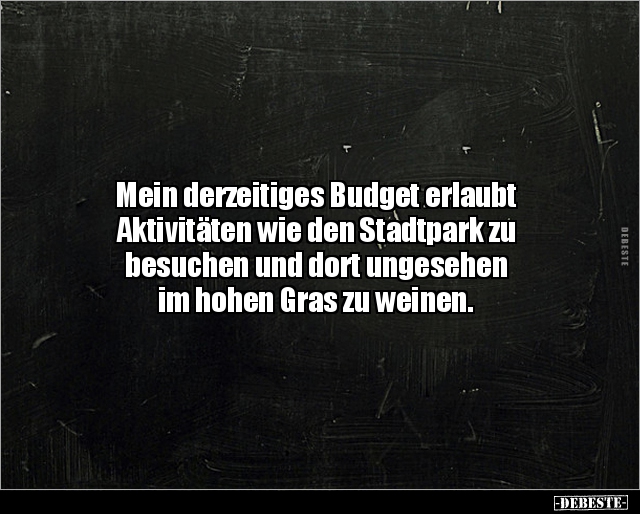 Mein derzeitiges Budget erlaubt Aktivitäten wie den.. - Lustige Bilder | DEBESTE.de