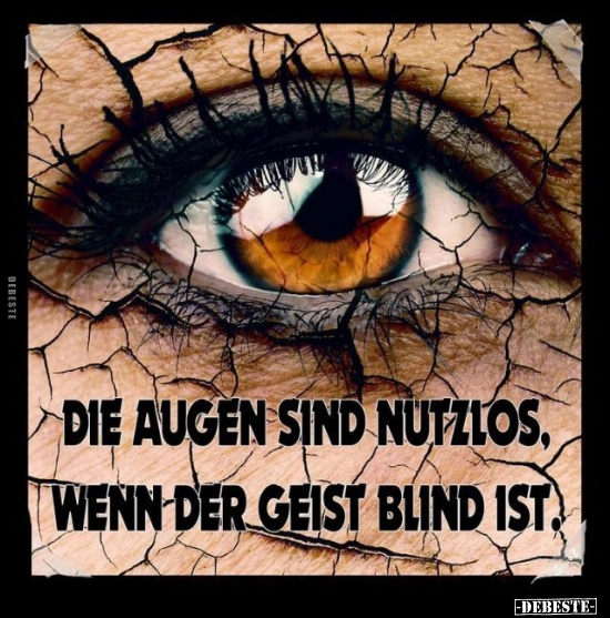 Die Augen sind nutzlos, wenn der Geist blind ist... - Lustige Bilder | DEBESTE.de