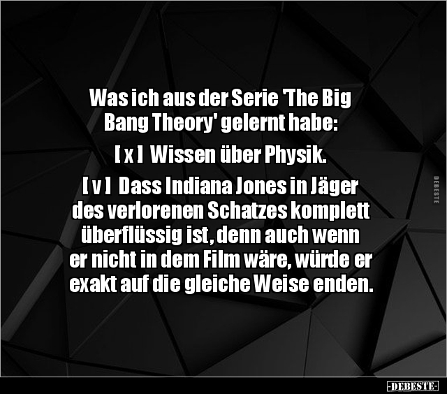 Was ich aus der Serie 'The Big Bang Theory' gelernt.. - Lustige Bilder | DEBESTE.de