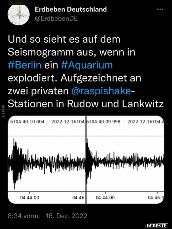 Und so sieht es auf dem Seismogramm aus, wenn in #Berlin.. - Lustige Bilder | DEBESTE.de