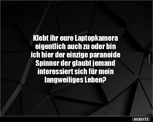 Klebt ihr eure Laptopkamera eigentlich auch zu oder.. - Lustige Bilder | DEBESTE.de