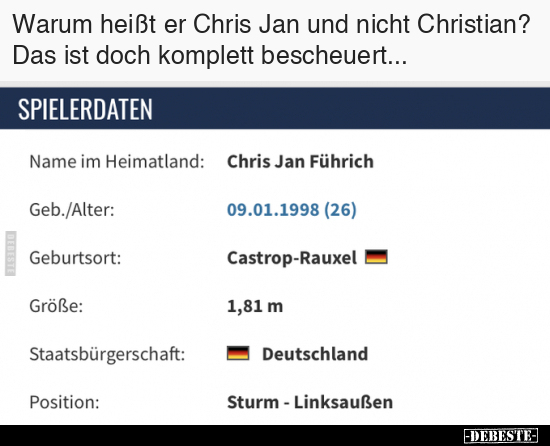 Warum heißt er Chris Jan und nicht Christian?.. - Lustige Bilder | DEBESTE.de