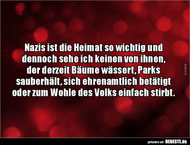 Nazis ist die Heimat so wichtig und dennoch sehe ich keinen.. - Lustige Bilder | DEBESTE.de