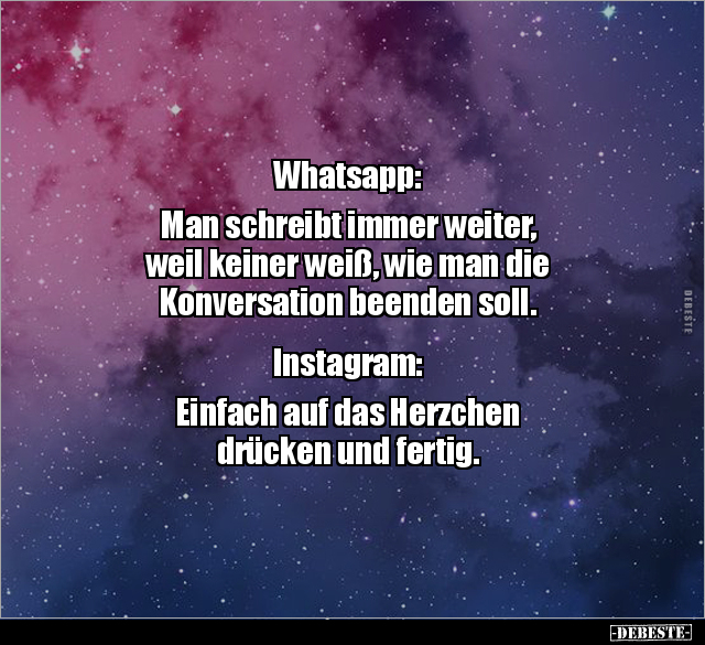 Whatsapp: Man schreibt immer weiter, weil keiner weiß.. - Lustige Bilder | DEBESTE.de