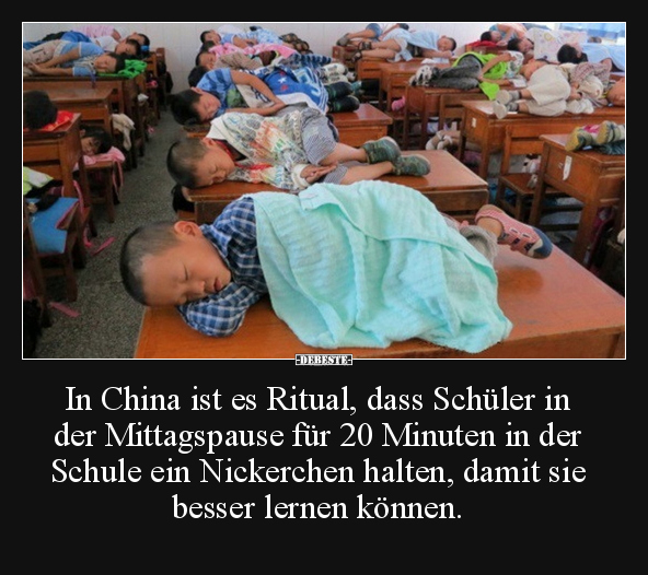 In China ist es Ritual, dass Schüler in der Mittagspause.. - Lustige Bilder | DEBESTE.de