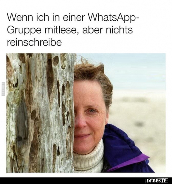 Wenn ich in einer WhatsApp-Gruppe mitlese, aber nichts.. - Lustige Bilder | DEBESTE.de
