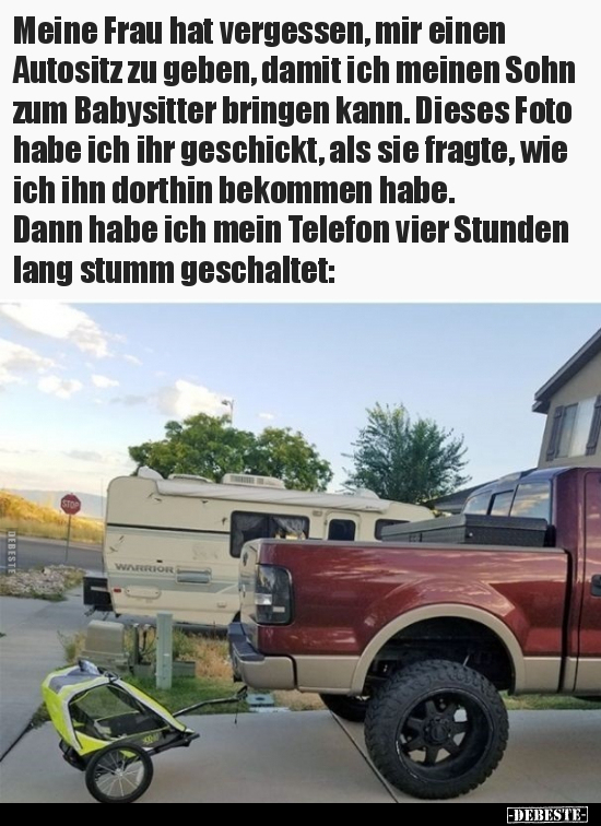 Meine Frau hat vergessen, mir einen Autositz zu geben.. - Lustige Bilder | DEBESTE.de