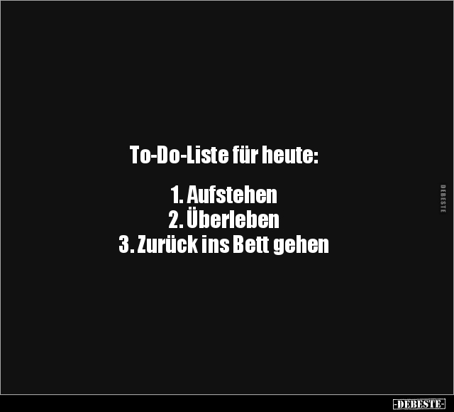 To-Do-Liste für heute.. - Lustige Bilder | DEBESTE.de