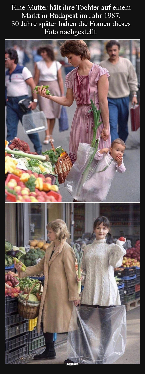 Eine Mutter hält ihre Tochter auf einem Markt in Budapest.. - Lustige Bilder | DEBESTE.de
