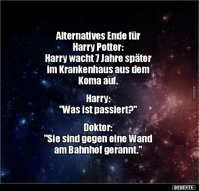 Alternatives Ende für Harry Potter:Harry wacht 7 Jahre.. - Lustige Bilder | DEBESTE.de