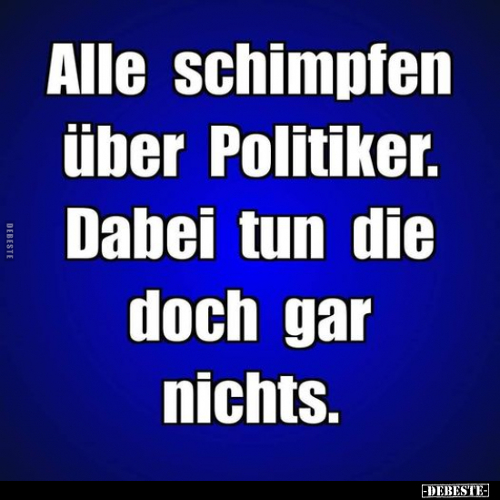 Alle schimpfen über Politiker. Dabei tun die doch gar nichts.. - Lustige Bilder | DEBESTE.de