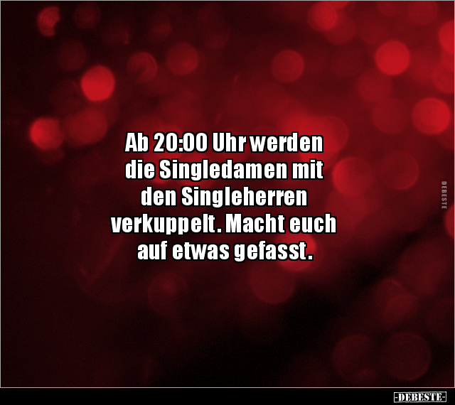 Ab 20:00 Uhr werden die Singledamen mit den Singleherren.. - Lustige Bilder | DEBESTE.de
