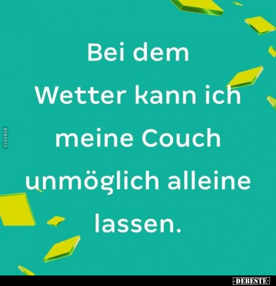 Bei dem Wetter kann ich meine Couch.. - Lustige Bilder | DEBESTE.de