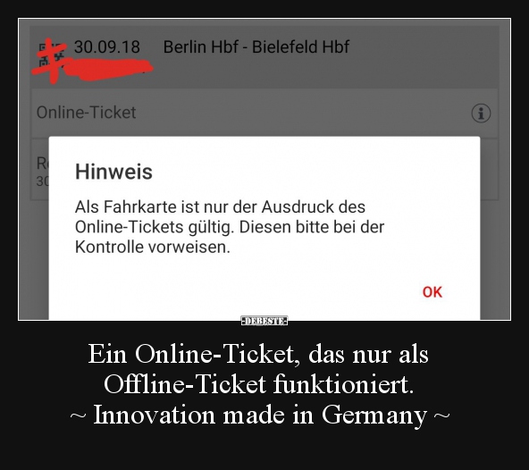 Ein Online-Ticket, das nur als Offline-Ticket.. - Lustige Bilder | DEBESTE.de