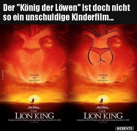 Der "König der Löwen" ist doch nicht so ein unschuldige.. - Lustige Bilder | DEBESTE.de
