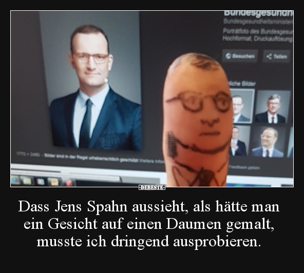 Dass Jens Spahn aussieht, als hätte man ein Gesicht auf.. - Lustige Bilder | DEBESTE.de