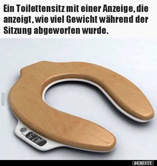 Ein Toilettensitz mit einer Anzeige, die anzeigt, wie viel.. - Lustige Bilder | DEBESTE.de