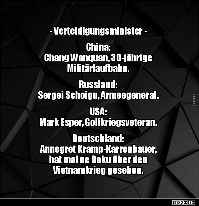 - Verteidigungsminister - China: Chang Wanquan.. - Lustige Bilder | DEBESTE.de