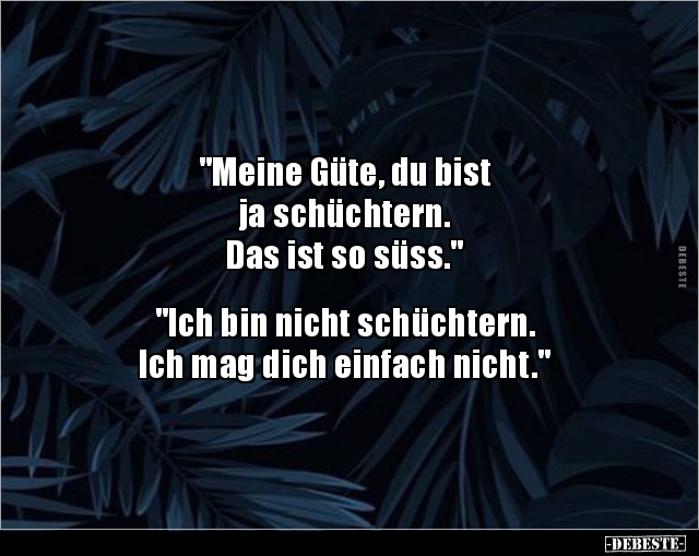 "Meine Güte, du bist ja schüchtern. Das ist so.." - Lustige Bilder | DEBESTE.de