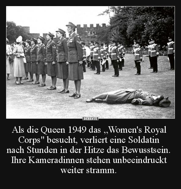 Als die Queen 1949 das "Women's Royal Corps" besucht.. - Lustige Bilder | DEBESTE.de