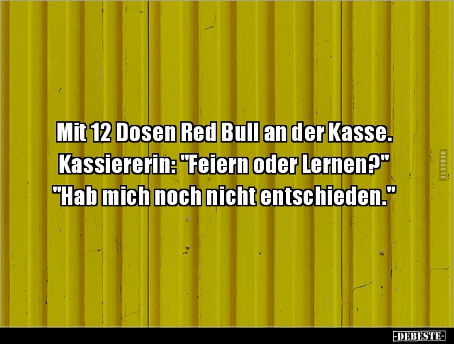 Mit 12 Dosen Red Bull an der Kasse.. - Lustige Bilder | DEBESTE.de