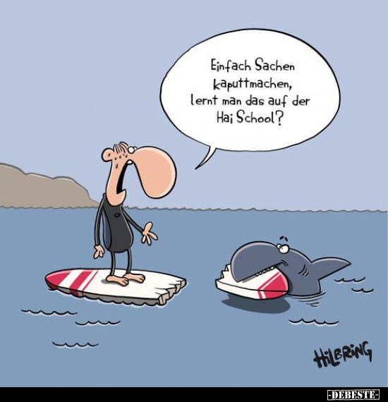 Einfach Sachen kaputtmachen, Lernt man das auf der Hai.. - Lustige Bilder | DEBESTE.de