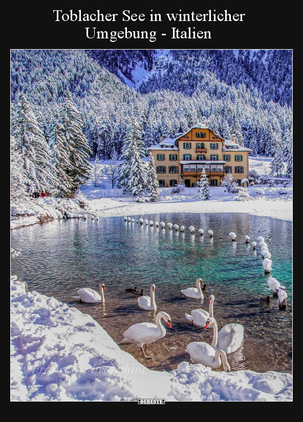 Toblacher See in winterlicher Umgebung - Italien.. - Lustige Bilder | DEBESTE.de