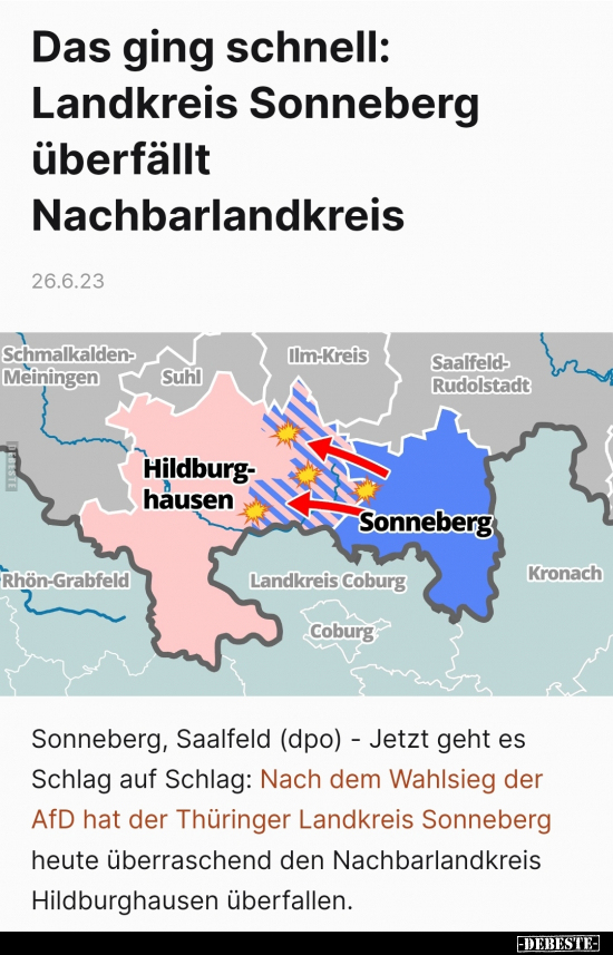 Das ging schnell: Landkreis Sonneberg überfällt.. - Lustige Bilder | DEBESTE.de
