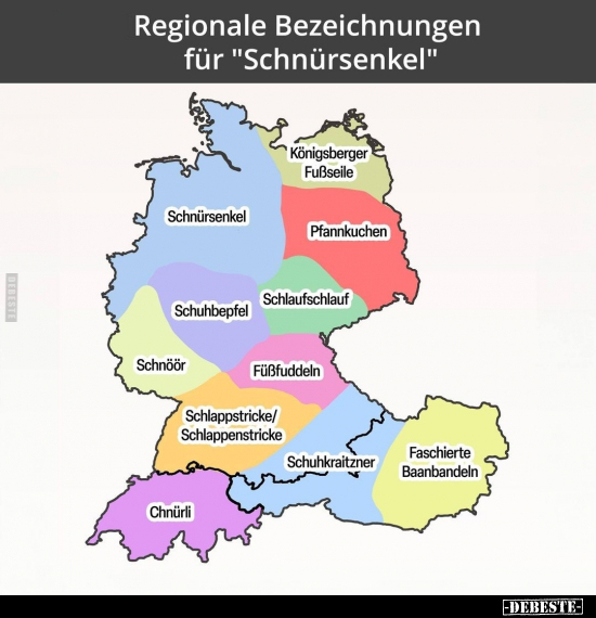 Regionale Bezeichnungen für "Schnürsenkel".. - Lustige Bilder | DEBESTE.de