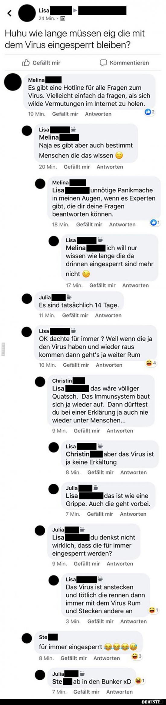 Huhu wie lange müssen eig die mit dem Virus eingesperrt.. - Lustige Bilder | DEBESTE.de