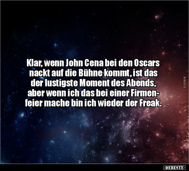 Klar, wenn John Cena bei den Oscars nackt auf die Bühne.. - Lustige Bilder | DEBESTE.de