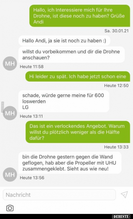 Hallo, ich Interessiere mich für Ihre Drohne, ist diese.. - Lustige Bilder | DEBESTE.de