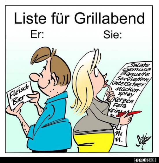 Liste für Grillabend.. - Lustige Bilder | DEBESTE.de