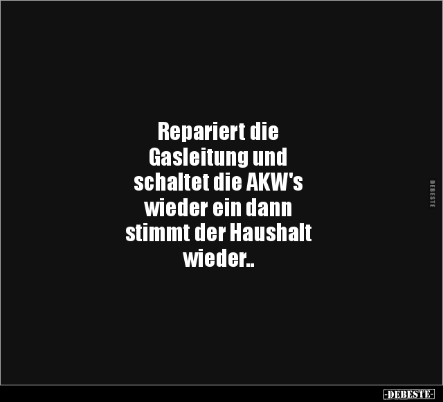 Repariert die Gasleitung und schaltet die AKW's wieder.. - Lustige Bilder | DEBESTE.de