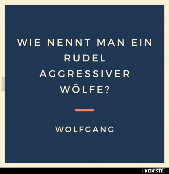 Wie nennt man ein Rudel aggressiver Wölfe?.. - Lustige Bilder | DEBESTE.de