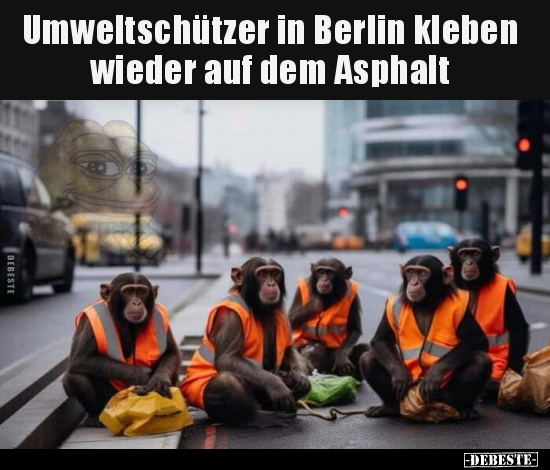 Umweltschützer in Berlin kleben wieder auf dem Asphalt.. - Lustige Bilder | DEBESTE.de
