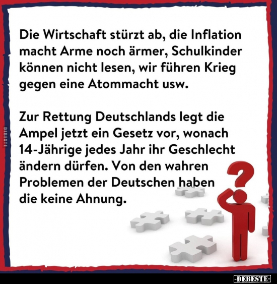Die Wirtschaft stürzt ab, die Inflation macht Arme.. - Lustige Bilder | DEBESTE.de