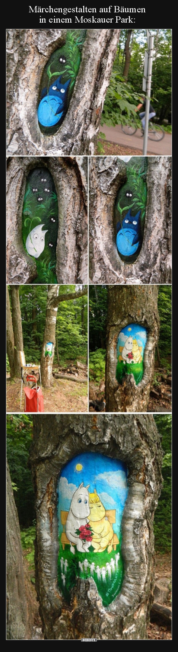 Märchengestalten auf Bäumen in einem Moskauer Park.. - Lustige Bilder | DEBESTE.de