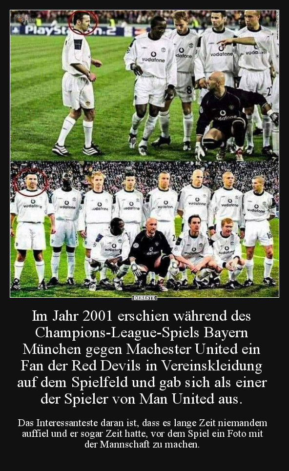 Im Jahr 2001 erschien während des Champions-League-Spiels.. - Lustige Bilder | DEBESTE.de